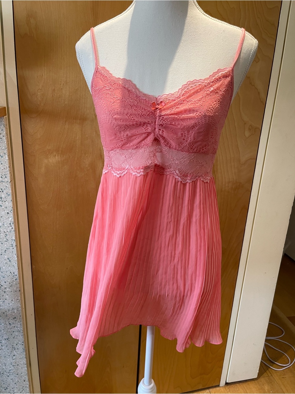 Pink Lace & Pleated Chemise